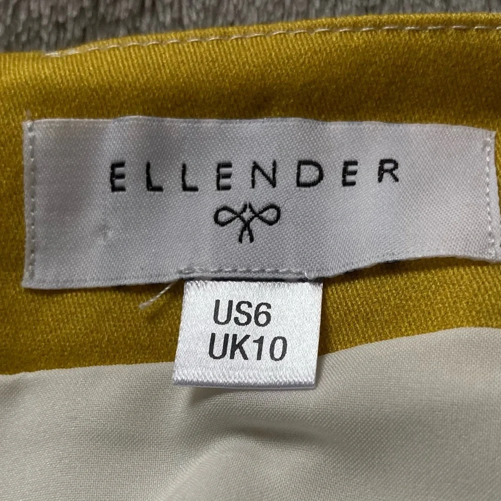 Anthropologie Ellender Painterly Skirt in Yellow & White w/Organza Trim | NWOT - Picture 2 of 14